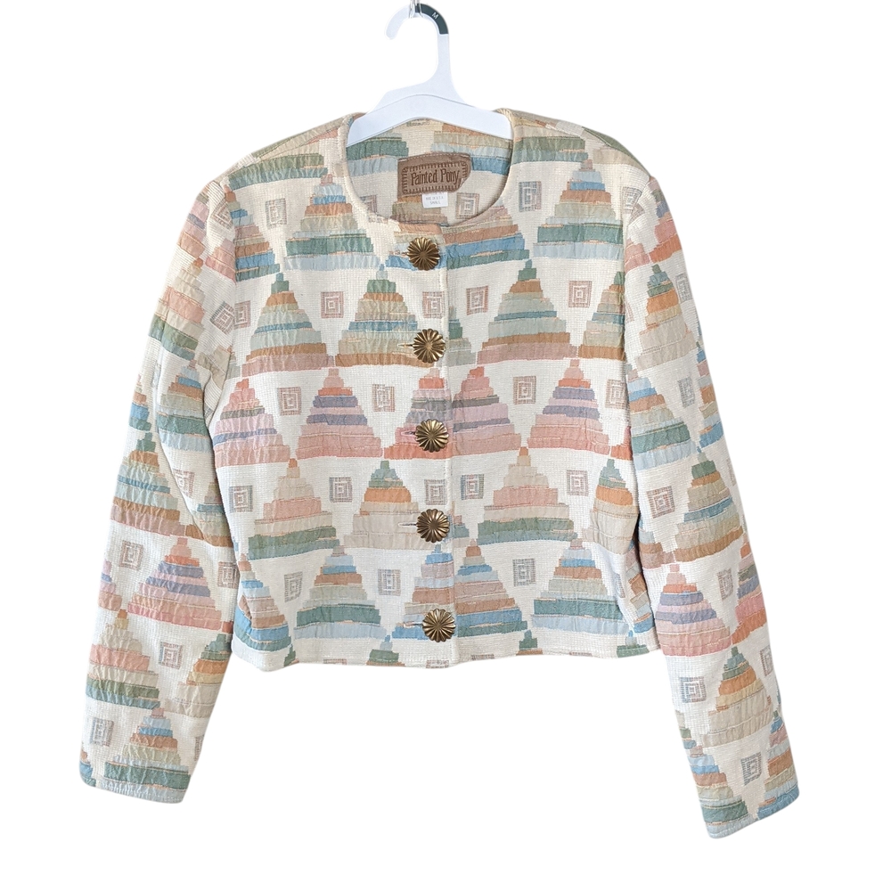 Vintage Women's Painted Pony Patterned Blazer Size S